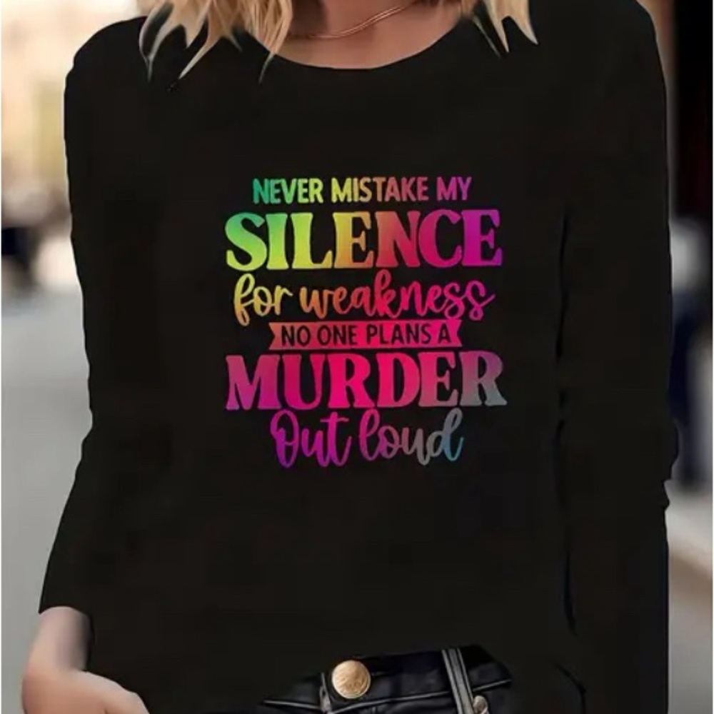 Black and neon multicolor funny/sarcastic graphic long sleeve t-shirt